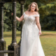 Curve wedding dress in tulle with floral detail and off the shoulder