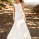 Fishtail, lace wedding dress with off the shoulder