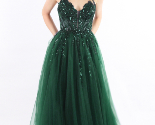 Emerald green prom dress