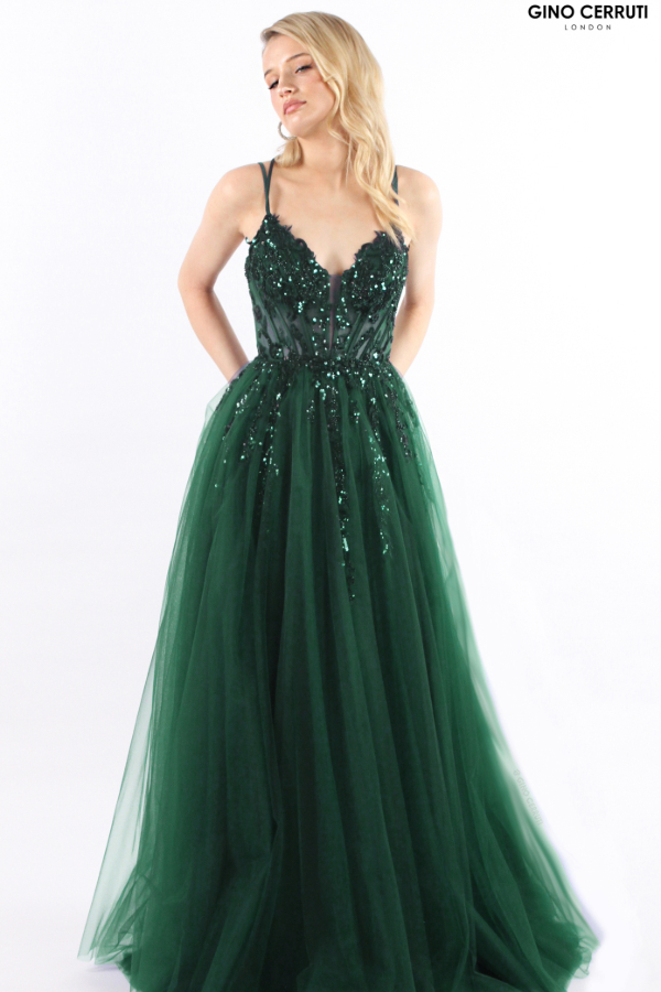 Emerald green prom dress