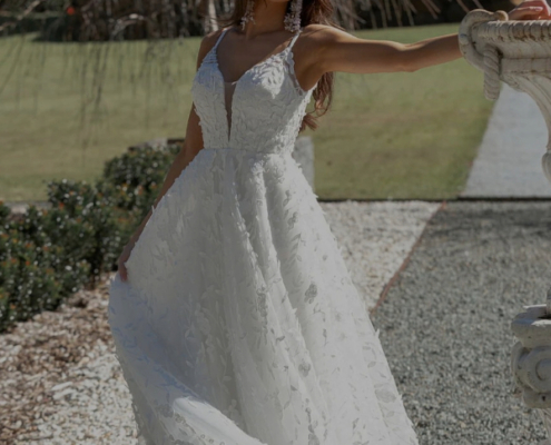Aline floral wedding dress in Ivory by Tania Olsen