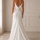 Cowl back wedding dress with lace insert