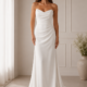 Fit and flare wedding dress with sweet heart neckline