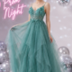 Sage green prom dress, princess style with beaded bodice